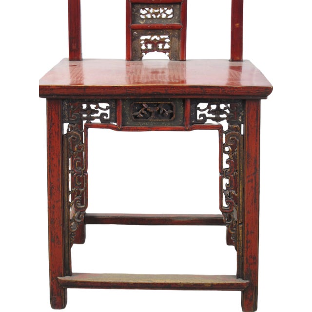 Pair Antique Chinese Blue Eye Side Chairs For Sale - Image 10 of 12