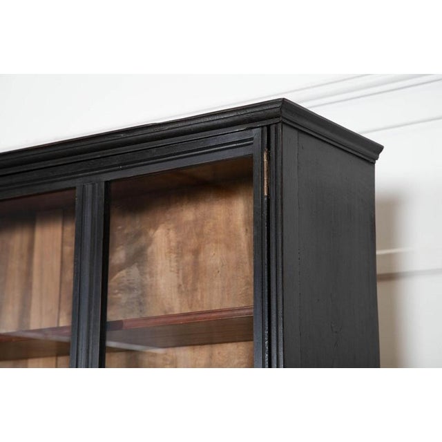Large 19th Century English Ebonised Mahogany Glazed Cabinet, 1880 For Sale - Image 10 of 17