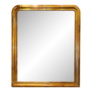 Large 19th C. French Louis Philippe Giltwood Floral Mirror For Sale