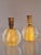 Pair of small Murano lamps attributed to Archimede Seguso, 1950s, with incised air bubbles (bulicante) and gold foil....