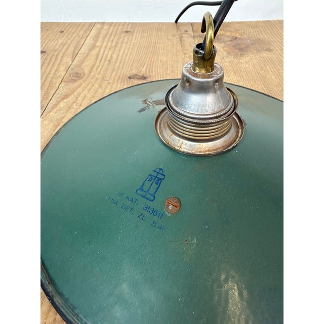 Industrial Green Enamel Light, 1950s For Sale - Image 16 of 18