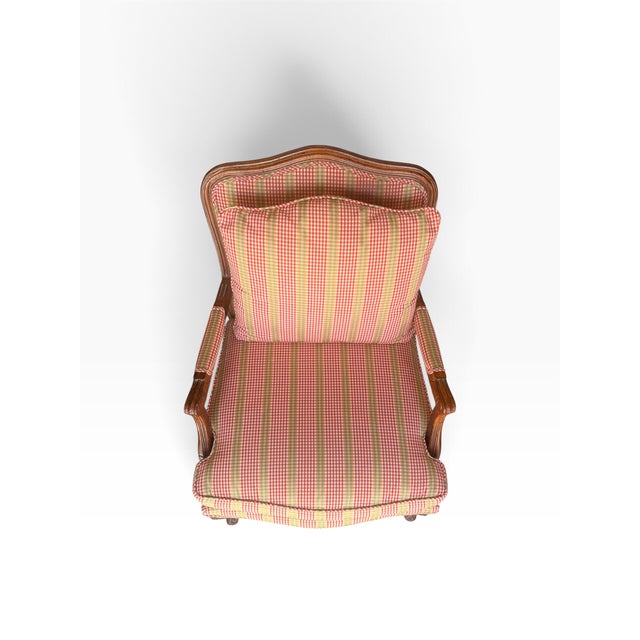 Red Vintage Century Furniture French Louis XV Style Bergère Lounge Chair For Sale - Image 8 of 16