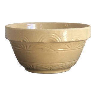 Large Antique Yellow Ware Kitchen Bowl For Sale