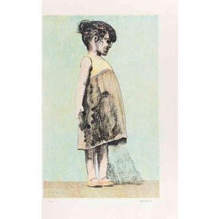 Sigfrido Oliva, Child, 1980s, Etching & Olive For Sale