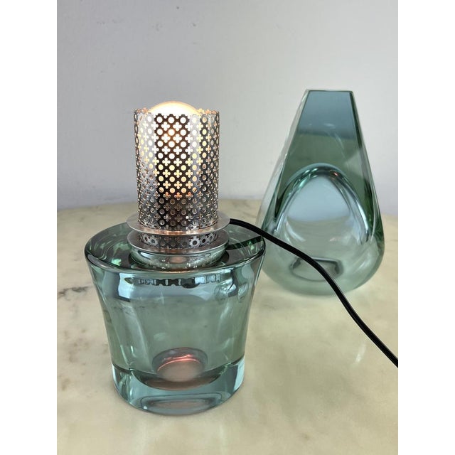 Large Mid-Century Table Lamp in Nile Green Murano Glass attributed to Seguso, 1972 For Sale - Image 9 of 11