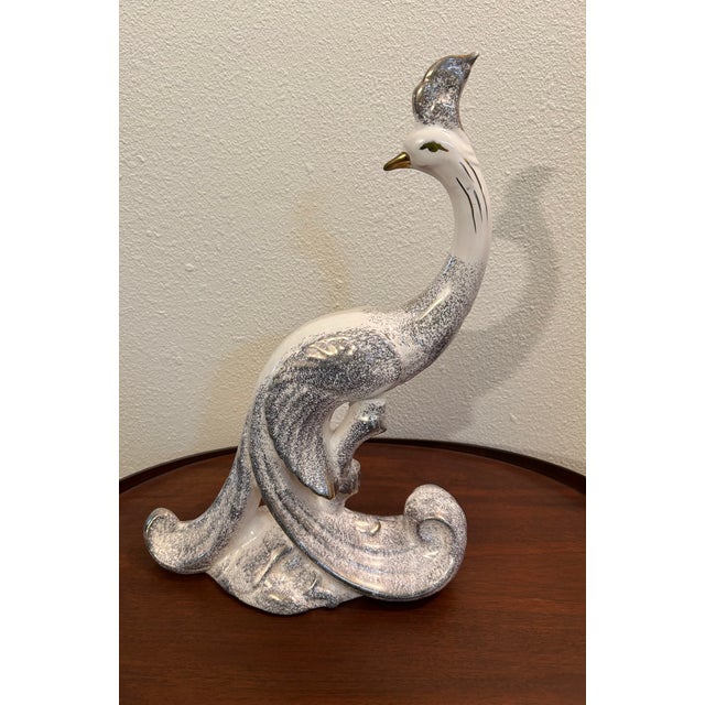 Vintage Hollywood Regency Large Ceramic Bird Figure, 17 1/2" High