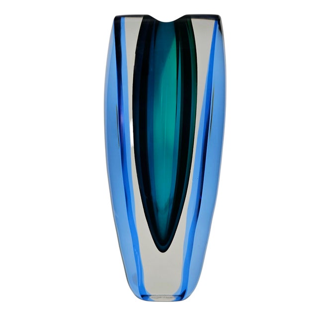 Goran Warff for Kosta Boda Signed Blue and Teal Vivaldi Vase, Limited Edition 04/25 For Sale - Image 9 of 10
