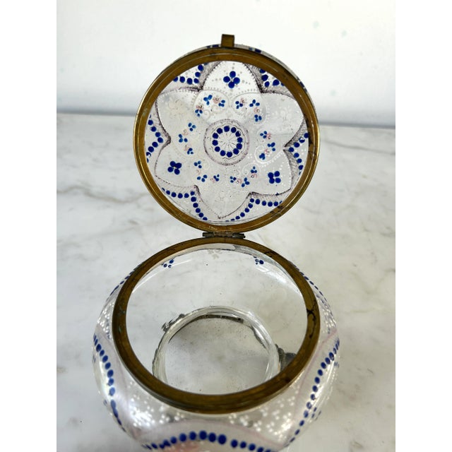 19th Century Moser Enameled Glass Footed Dresser Box For Sale In Los Angeles - Image 6 of 8