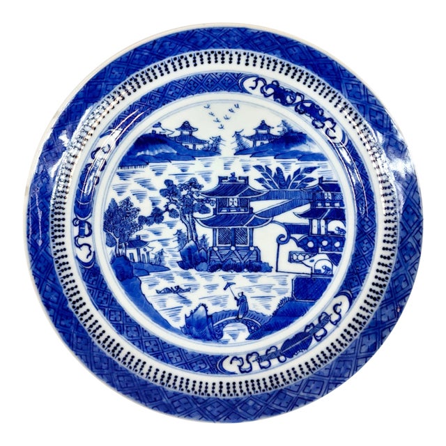 Early 19th Blue and White Porcelain Dish For Sale