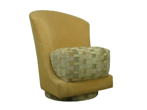 1980s Vintage Precedent Sculptural Hollywood Regency Swivel Slipper Chair