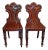 Circa 1860 English Pair of Carved Hall Chairs For Sale