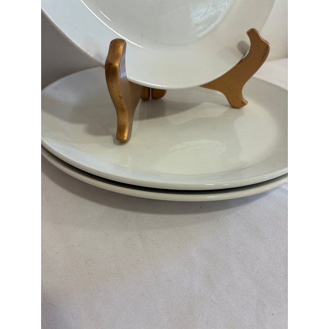 White Vintage Johnson Brothers Tivoli Plates, Set of 3, White Ironstone, England For Sale - Image 8 of 11