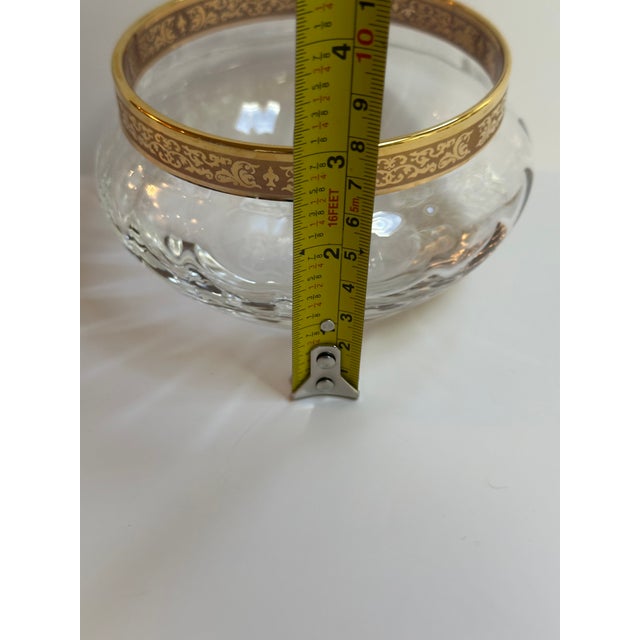 1970s Vintage 1970s Lenox "Autumn" Pattern Collection 4" Diameter Dish Bowl Crystal Gold Encrusted Band For Sale - Image 5 of 12