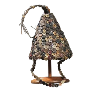 Vintage Folk Art Bwami DRC Kindi Level Hat on Stand/Tribal