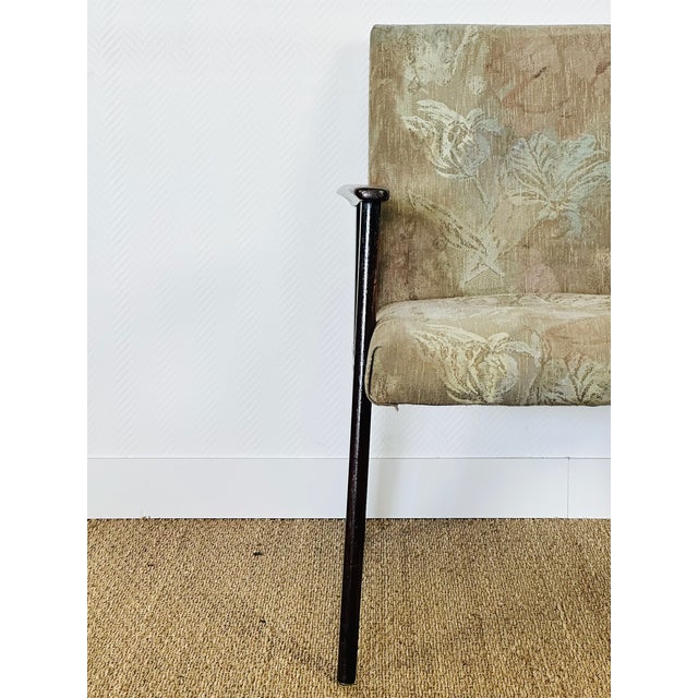 Vintage Lounge Chair in Dark Wood and Floral Patterned Fabric, 1960s For Sale - Image 10 of 14