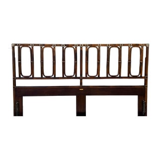 1970s Vintage McGuire Rattan King Headboard For Sale