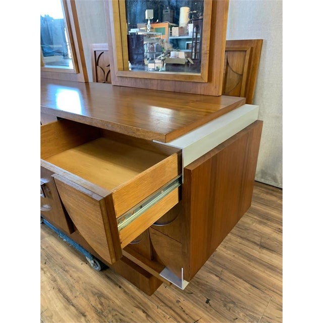 Mosaic Brutalist Modern Mid Century Walnut Dresser by Tobago For Sale - Image 4 of 7