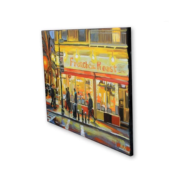 Abstract "French Roast" Contemporary Original Expressionist City Scene Acrylic Painting by Natalia Bessonova For Sale - Image 3 of 3