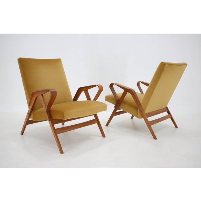 1960s Mid-Century Armchairs in Wood and Fabric from František Jirák, Czechoslovakia, 1970s, Set of 2 For Sale - Image 5 of 8