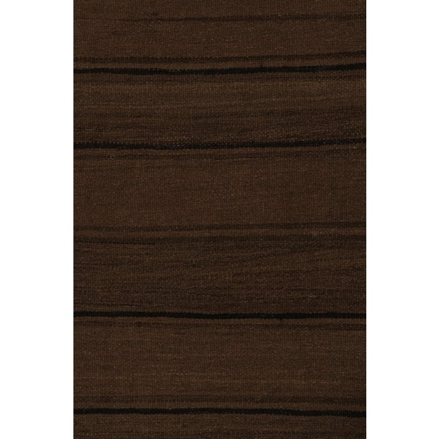 1950s Vintage Afghani Tribal Kilim Rug With Brown and Black Stripes For Sale In New York - Image 6 of 7