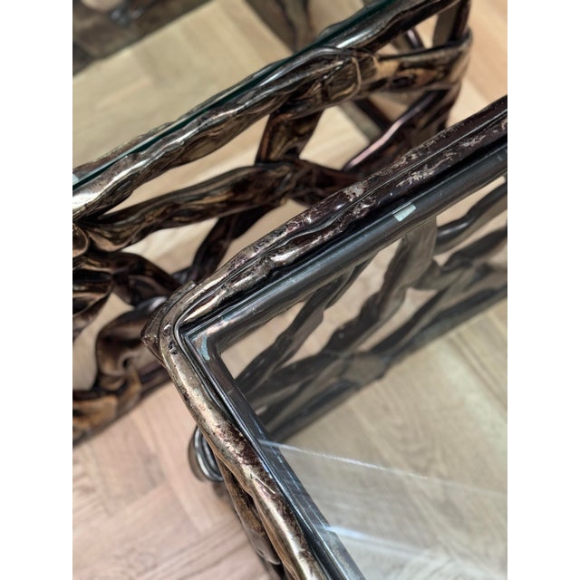 Postmodern Pair of Tony Duquette Attributed "Ribbon (Or Taffy)" Side Tables, Mid. 20th Cent. For Sale - Image 3 of 12