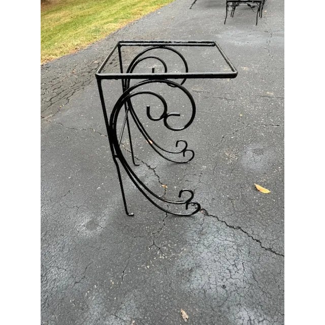 Art Nouveau 1950s Art Nouveau Swirled Wrought Iron Occasional Table For Sale - Image 3 of 4