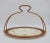 An antique ceramic tray / serving platter with a pierced rim of copper and an unusual detachable handle, dating circa...
