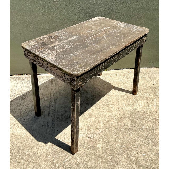 Vintage Farmhouse Style Wood Table For Sale - Image 10 of 14