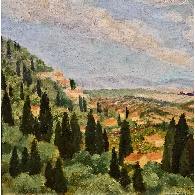 Jacques Martin-Ferrières—Landscape in Catalonia, Spain—1920s Post-Impressionist Oil Painting For Sale In Los Angeles - Image 6 of 12