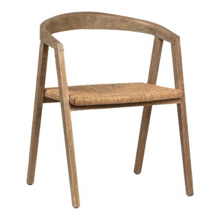 August Oak & Woven Seat Dining Chair For Sale