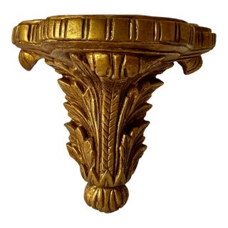 Vintage Mid Century Neoclassical Gold Gilt Wall Bracket, Made in Mexico For Sale