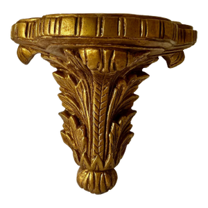 Vintage Mid Century Neoclassical Gold Gilt Wall Bracket, Made in Mexico