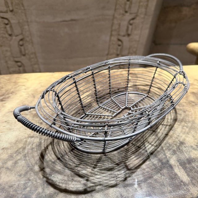 French Industrial Vintage Wire Decorative Bowl Basket Catch All For Sale - Image 4 of 8