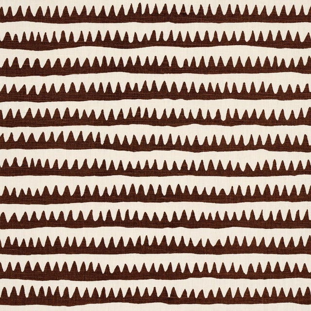 Sample - Schumacher Corfu Stripe Fabric in Brown For Sale
