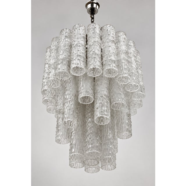 Mid-Century Italian Murano Glass 4-Tier Tronchi Chandelier by Toni Zucherri for Venini, 1960 For Sale - Image 11 of 11