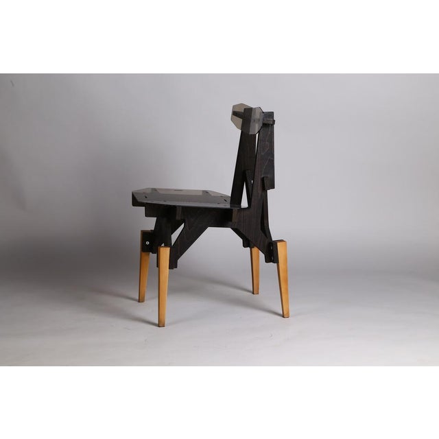 Contemporary Lese Chair in Charcoal Black by Konstantin Achkov for Lock For Sale - Image 3 of 13