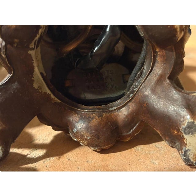 Antique Painted Cast Iron Table Lamps by Roberts Set of 2 For Sale - Image 10 of 13