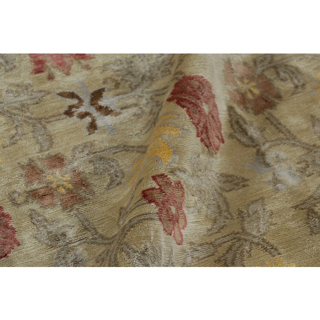 Textile Rug & Kilim’s Spanish Style Rug in Off-White-Beige With Floral Patterns “Bilbao” For Sale - Image 7 of 8