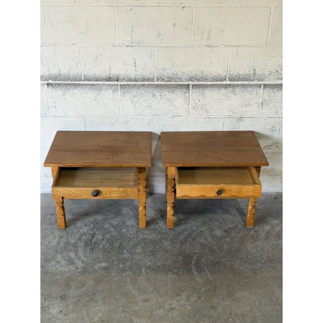 In Style of Henning Kjærnulf Nightstands Set of 2 Danish Mid-Century Modern 1960s For Sale - Image 10 of 13