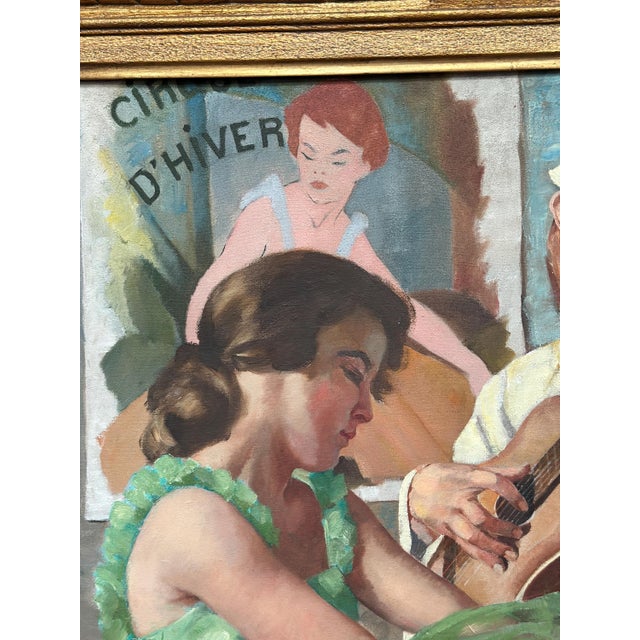 Philippe de Rougemont, Woman and Clown, 1950s, Oil Painting on Canvas, Framed For Sale - Image 13 of 18