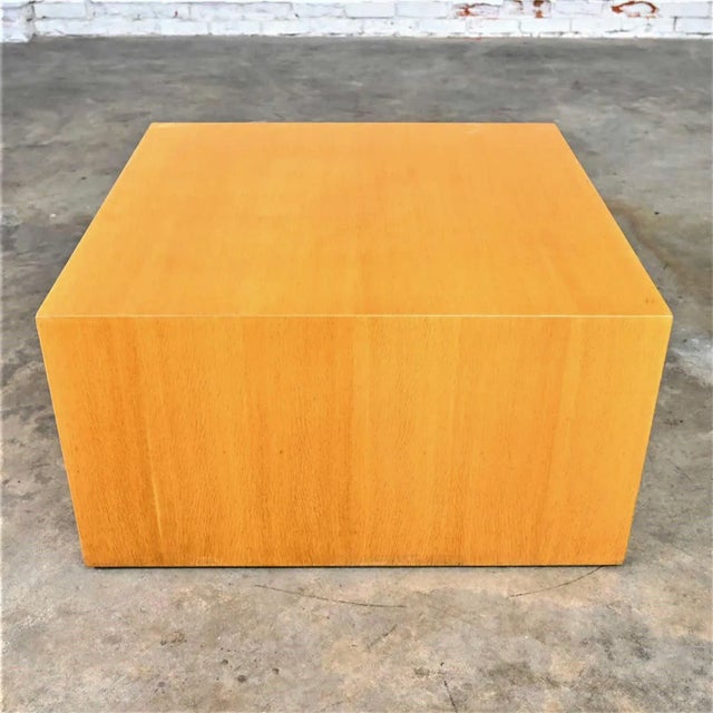 Intrex Furniture Wood Veneer Cube End or Side Table Pedestal Attributed to Paul Mayen For Sale - Image 12 of 12