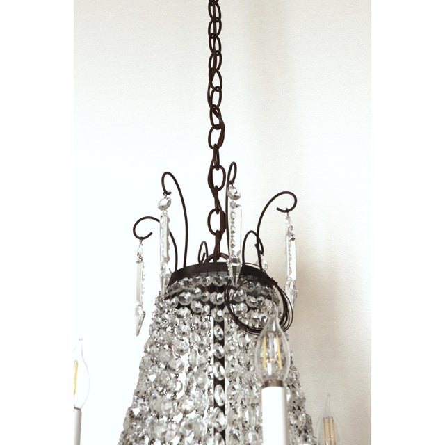 Early 20th Century Early 20th Century Grand Prospect Hall Empire Crystal Chandelier For Sale - Image 5 of 14