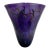 Purple Glass Fan Vase With Green, Red, and Blue Drizzle – Viz Glass For Sale