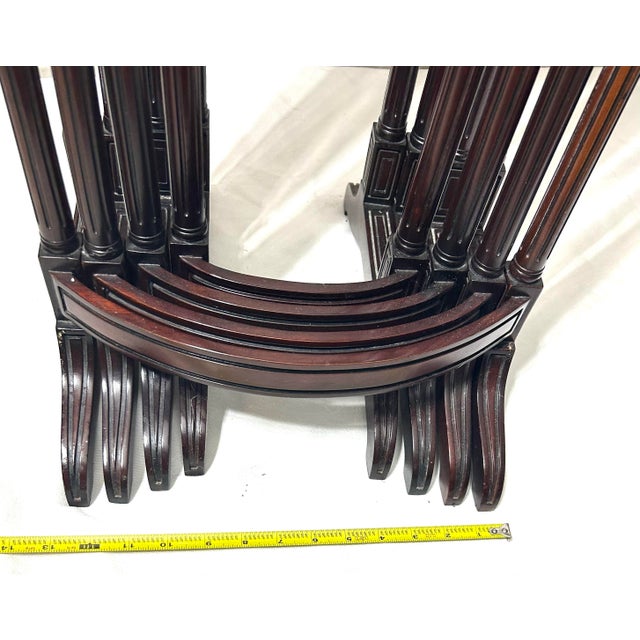 Set of 4 Antique Edwardian Quality Mahogany Nesting Tables For Sale - Image 10 of 12