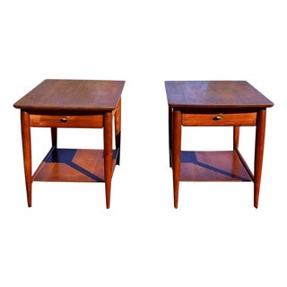 Vintage Mersman Model 8066 Mid-Century Modern End Tables With Drawers – Pair For Sale