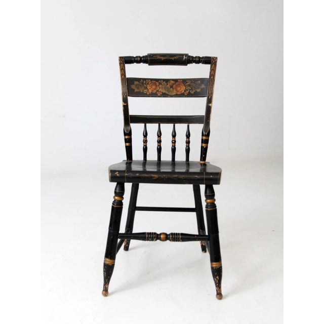 Farmhouse Antique Hitchcock Style Chair For Sale - Image 3 of 12
