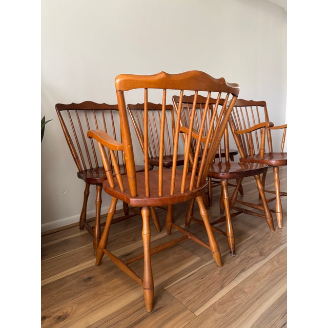 Mid 20th Century Vintage Windsor Style Dining Chairs - Set of Six For Sale - Image 5 of 11