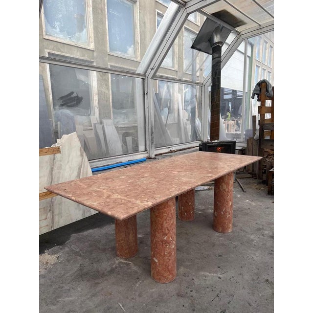 Large Rectangle Dining Table in Coral Portuguese Travertine by My Habitat Design For Sale - Image 6 of 11