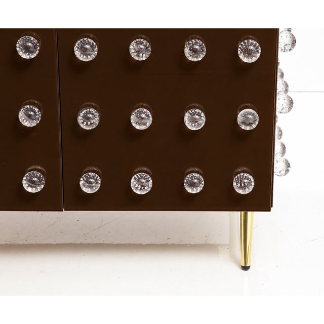 Not Yet Made - Made To Order Chocolate Brown Murano Sphere Cabinet with Brass Legs from Justfurnituress SRL For Sale - Image 5 of 9
