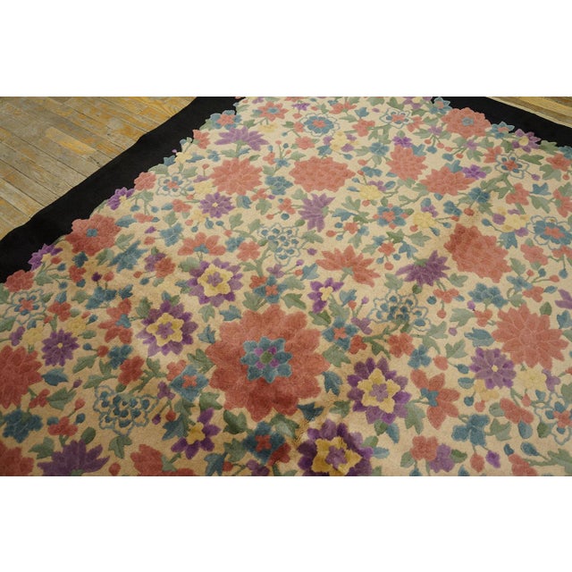 1920s Colorful Coral Purple Blue Green Chinese Art Deco Carpet by Fette ...